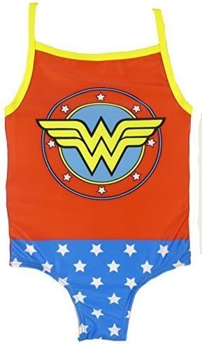 DC Super Heroes Girls Swimsuit Wonder Woman Batgirl and Supergirl 2-3y To 5-6y (Wonder Woman, 4-5 Years)