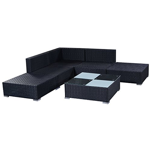 Rattenmöbel Gartenmöbel Lounge Set Ratten Polyrattan Edelstahl Garnitur Sitzgruppe Lounge Gartenmöbel Set - 6