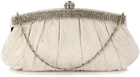 Gorgeous Ivory Floral Satin Lace Clutch Bag | FREE UK DELIVERY