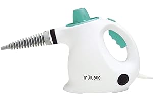 My Wave - Limpiadora de Vapor - Apto para Cualquier Superficie - Vaporeta de Mano - Potencia de 1050W - Capacidad para 400 ml - Alcanza 110 ºC y Flujo de Trabajo de 10 Minutos - Incluye 9 Accesorios