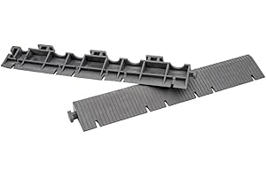 ANTIHUMEDADES Kit 2 rampas + Esquinera PVC Reforzado Gris (33x5x2cm) - Accesorio de rampas con esquinera para losetas reforzadas. Facilita cambios de nivel para vehículos