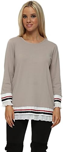 Laetitia Mem Beige Pleated Ribbon Hem Jumper One Size Beige