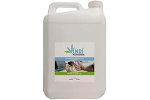 Vindi Désinfectant solution hydroalcoolique menthe poivrée - Bidon de 5L - Fabrication Française -76% d'alcool - Désinfection des mains et des surfaces - Virucide