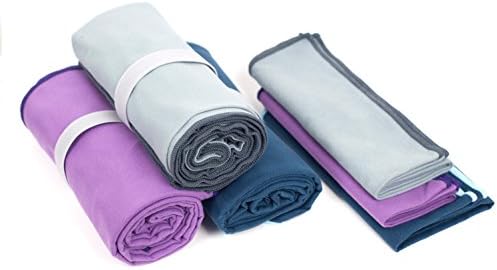 Microfibre Quick Dry Travel Towel Set - Bath and Hand Sized - Lightweight, Compact - with Storage Bag