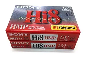 Sony Hi 8mm HMP Metal Particle Video Tape (120 Min.) Audio Cassette-Tape, 2-Pack