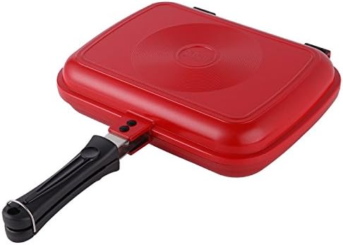 CUCUCU Frying Pan Steak Frying Pan Non-Stick Wok Red Pan Nonstick Frying Pan Double Sided Pancake Pan Steak Pan Fried Egg Pot Cooker General,Red wine
