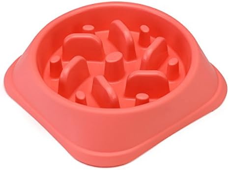 Pet Supplies Quality Slow Food Bowl Dog Food Basin Eat And Drink Water Cat Dog Dog Choke To Prevent Obesity (2 A Pack),Pink