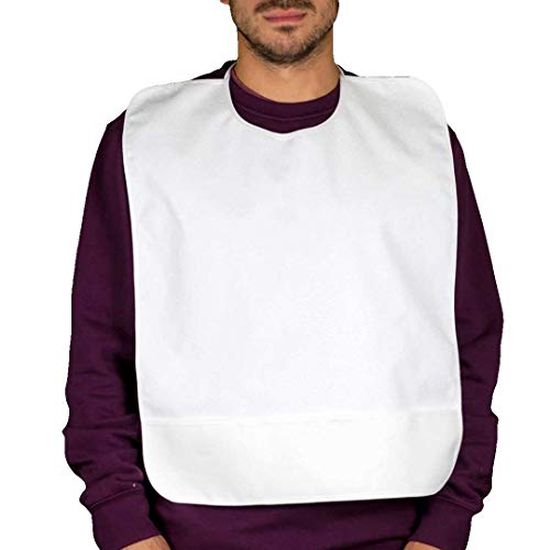 KLOTTZ Pack 6U Porte-manteau réutilisable pour adulte avec poche anti-éclaboussures Tablier imperméable. 45 x 60 cm. - Blanc - taille unique