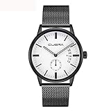 Herren Uhr Schwarzes Quarz Herrenuhren Wasserdichte Klassische Weise Beiläufiges Luxuskleid-Handgelenk für Ultradünnes mit Milanese Ineinander Greifen-Band Rose Gold,A