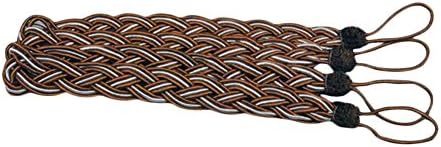 Uminilife 2Pcs Window Rome Curtain Cord Rope Buckle Tiebacks Braided Tie Back (8 Colors too choose) (Brown)
