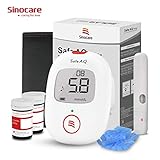 Diabetes Test Kit, Blood Sugar Tester [2019 Upgrade] with Voice Reminder and Light Warning Blood Glucose Monitor with Test Strips x 50 and Lancet x 50, Sinocare Safe AQ Voice Glucometer -in mmol/L