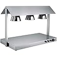 Shoppers Hub PNQ 865W Electric SS Triple Headed Food Lamp Warmer with Top and Bottom Heating for Ideal Heavy Duty Use in Commercial Culinary Places. (Colour: Silver)