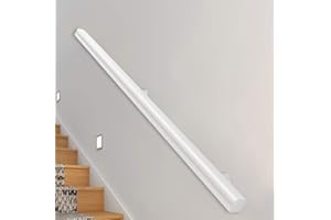 DAWSELOD Wooden Stair Handrails, White handrails, Indoor Anti-Slip Handrails, Attic Stair Decoration, Corridor Support Rods, Wall Handrail with Installation Kit. (White, 80cm)