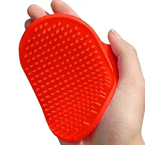 PSK PET MART Bathing and Grooming Hand Brush with Rubber Bristles for Dogs and Cats - 1 Piece