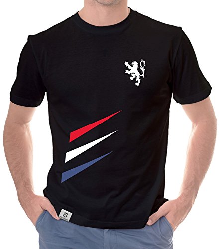 Herren T-Shirt – Niederlande – mit Wunschnummer und Wunschnamen Schwarz-Weiss XXXL