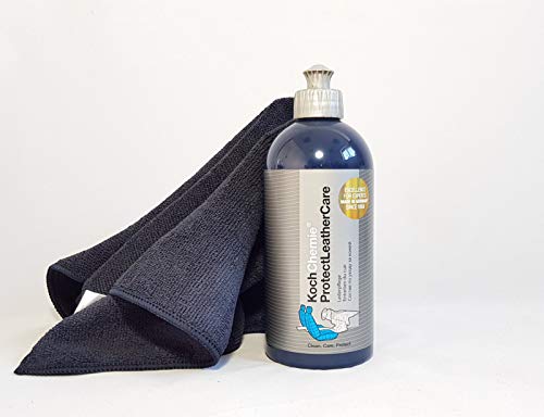 Clean 2 Koch Chemie Protect Leather Care - Paño de Microfibra para Cuidado de Cuero (500 ML, 40 x 40 cm), Color Negro