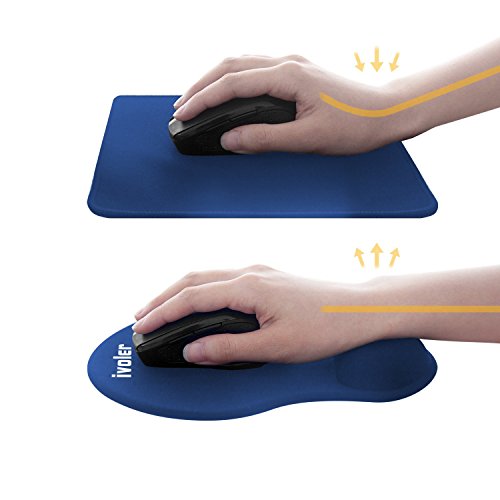 iVoler Mauspad mit Handauflage aus Gel Ergonomisches Office Komfort Mousepad Gelkissen Maus Pad zur Entlastung des Handgelenk, Rutschfeste Gummi Unterseite für Computer, PC und Laptop – Blau - 5