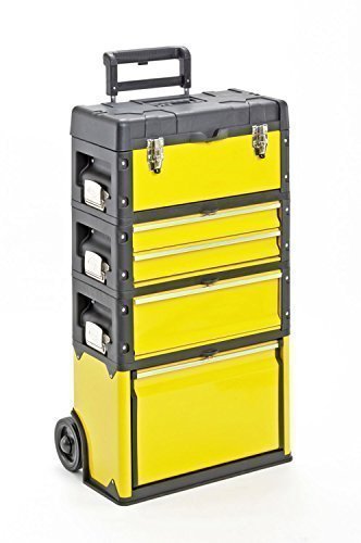 Kunststoff/Metall Trolley 4 Module / 5 Fächer - gelb