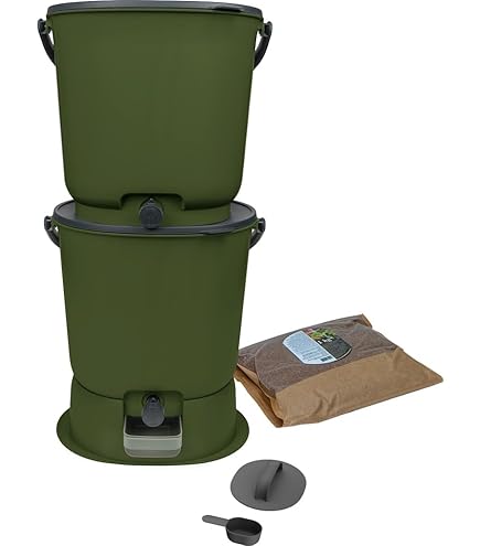 Compostiera Bokashi Organko Essential - 2 Secchi Da 15.3L + Attivatore EM-1, Nero - Foto 3