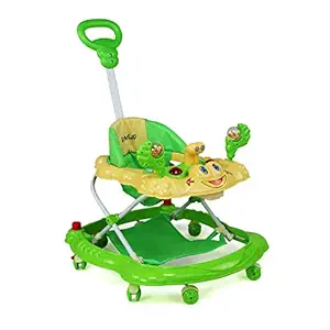 Luvlap Sunshine Baby Walker, Height Adjustable with Light & Music Toys, 6m+ (Green)