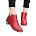 Produktbild TianWlio Boots Stiefel Schuhe Stiefeletten Frauen Herbst Winter Mode Stiefel Stiefeletten Scrub Dicke Ferse Damen Stiefel Weihnachten rot 36