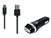 Produktbild 2-in-1-Ladegeräte Bundle für LG Leon C40/LG Power L22 C/LG Destiny/h326t (schwarz) – 2,1 Ah KFZ-Ladegerät Adapter + USB Ladekabel Kabel + Mini Stylus