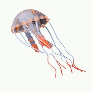 künstlich Plastik Quallen 15cm Jellyfish Aquarium Dekoration orange