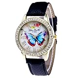 Hunpta@ Uhren, Armbanduhr Watch Zhou Lianfa Einfache Art und Weise kreative Schmetterlingszifferblatt Uhr Diamant Frauenuhr