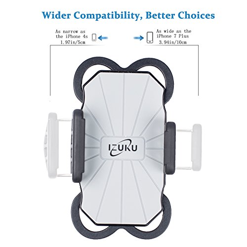 Handyhalterung Fahrrad Kratzschutz 360°Drehbarem Gelenk [Lebenslange Garantie] IZUKU Universal Handyhalter Fahrrad rutschfrei bombenfest Kompatibel für alle Smartphones mit einer Breite von 5,0cm bis 9,2cm - 4
