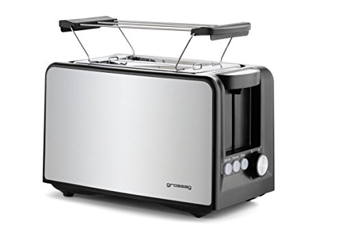 grossag TA 33.07 Toaster, Brötchenaufsatz, 730 W, edelstahl gebürstet