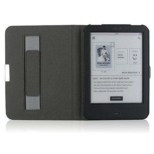 Hülle für Tolino Shine 2 HD ultradünne Tasche Case aufklappbare Schutzhülle mit Ruhemodus und Magnetverschluss Kunstleder Flip Etui Cover braun - 5