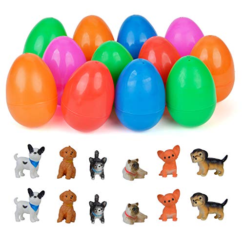 Preisvergleich Produktbild Joyibay 12PCS Osterei Kreatives Überraschungsei mit Hundefigur