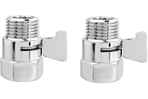 Bestgle 2 Pezzi Alvola di Chiusura per Doccia, Valvola Arresto Dell'acqua in Linea, Doccia Flusso Controllo, Rubinetto Valvola Deviatrice, per Soffione Doccia, Doccetta o Spruzzatore per Bidet ecc.