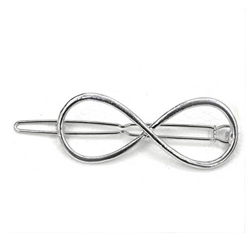 zhichengbosi 7 minimalistisch Dainty Gold Silber Hohl Geometrische Metall Haarspange Haar Clip Zangen, Kreis, Dreieck und Mond etc. silber - 6