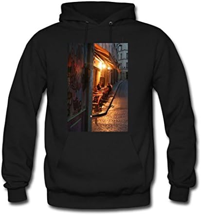 weileDIY Cafe Terrace at Night by Vincent Van Gogh DIY Custom Women's Classic Hoodie Sweatshirt