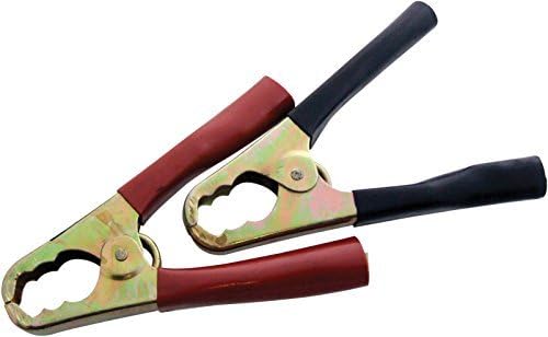 2 x Red &amp; Black Booster Clamps Jump Lead Cable Battery Clip Charging Covered.
