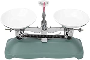 Fdit Mechanical Balance Scale Double Pan Balance Scale Tray for Laboratory School Physics Teaching Supplies Various Weights(100g)