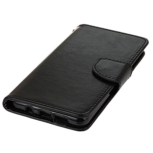 Samsung Galaxy A5 ( 2016 ) Schutzhülle Leder Hülle, Alfort 3 in 1 Flip Fashion Design Dual Use Falten Premium PU Leder Flip Mappen Kasten Abdeckung für Samsung Galaxy A5 / A510F ( 2016 ) 5.2″ ( Schwarz ) + Netter Staub Stecker + Schwarz Stylus Pen - 8