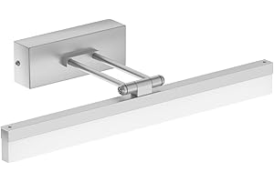 Klighten Lampa ścienna LED Łazienka 40 cm, światło lustro łazienkowe 9 W, nowoczesny, zimny biały 6000K kinkiet lustro łazienkowe, 180° obrotowy żelazny kinkiet ścienny, srebrny, 585 lumenów