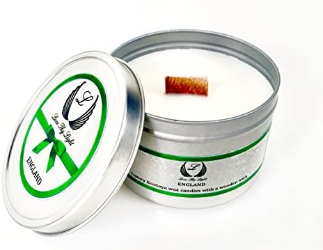 Love thy Light scented candles, Rosemary & Eucalyptus, Large Handmade Soy Tin Candles with a wooden wick - 170g