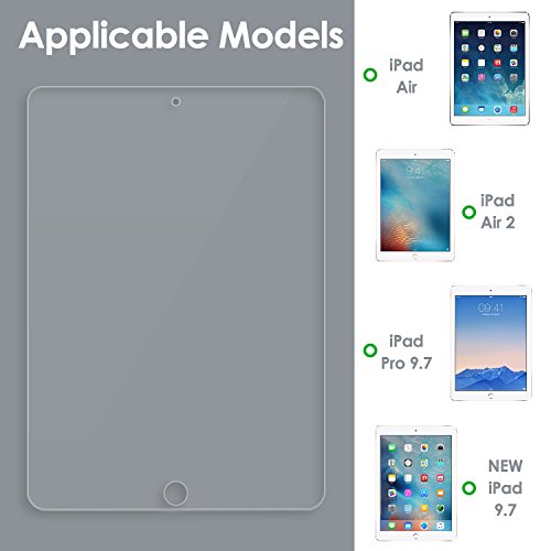 JETech iPad Air 1/2, iPad Pro 9.7, Das neue iPad 9.7 (2017) Gehärtetem Glas Panzersglas Premium Folien Schutzfolie Displayschutz Screen Protector - 3
