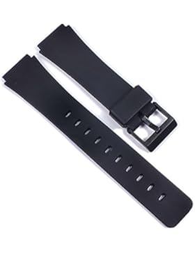 Ersatzband Uhrenarmband Kunststoff Band glatt schwarz 18mm Minott 21599