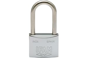 IFAM Candado Serie Inox, Arco Largo, 30mm, Alta Resistencia a la Oxidación, Ambientes Húmedos, Alto Nivel de Seguridad, Resistente y Cromado