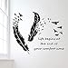 Produktbild xlei WandaufkleberMurali Das Leben Beginnt Am Ende Ihrer Komfortzone Zitate Wandaufkleber Ausgangsdekor Wohnzimmerdekoration Federn Und Vögel Wallpaper71X58Cm