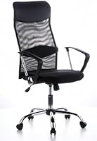 HJH Office Aria High / 621100 Fauteuil de bureau Filet/Polyur&eacute;thane Noir