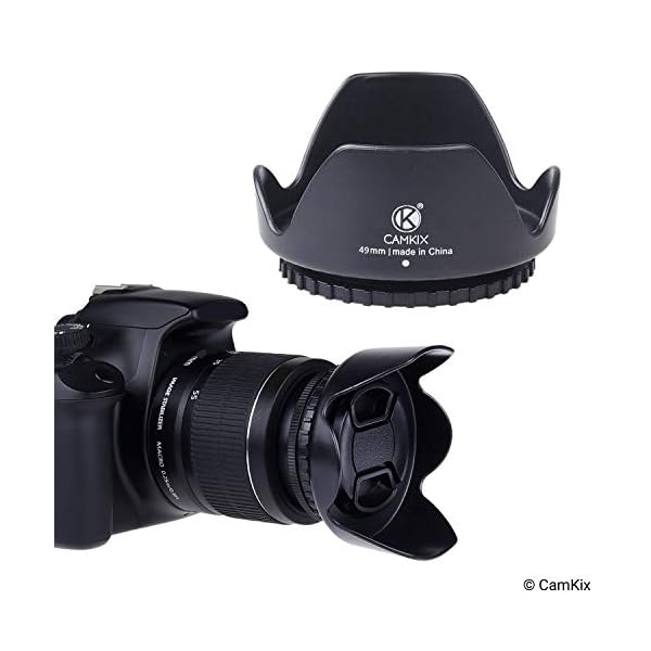 49mm 2 Parasoles de Objetivos: Tulipanes + Caucho – 1 Tapa para Objetivo – Reduce el Resplandor del Lente y el… - Image 5
