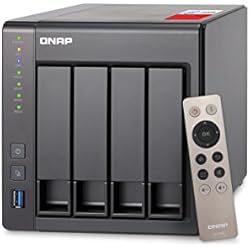 QNAP TS-451+ - Dispositivo de Almacenamiento en Red NAS (Intel Celeron Quad-Core, 4 bahías, 2 GB RAM, USB 3.0, SATA II/III, Gigabit), Negro