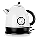 Produktbild Klarstein • Aquavita • Wasserkocher • Teekocher • Retro Teekessel Design • 1,5 Liter • 2200 Watt • kabellos • Vintage Temperatur-Anzeige • Cool-Touch-Griff • Basisstation mit Kabelaufwicklung • geringe Standfläche • Trockengeh- / Überhitzungsschutz • weiß