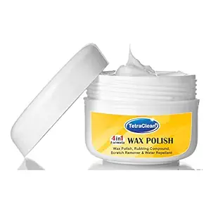 Tetraclean 4 in 1 Advanced Formula of Scratch Remover, Rubbing Compound, Water Repellent and Wax Polish for Long Lasting shine of your Car (250 gms)