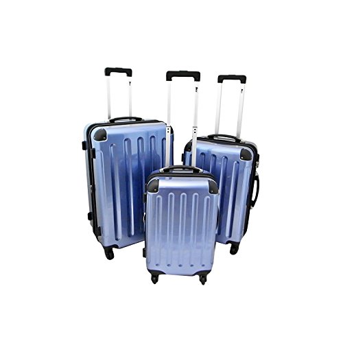 Preisvergleich Produktbild IMEX Hartschalen Koffer Trolley in BLAU 3er SET BS-L-XL